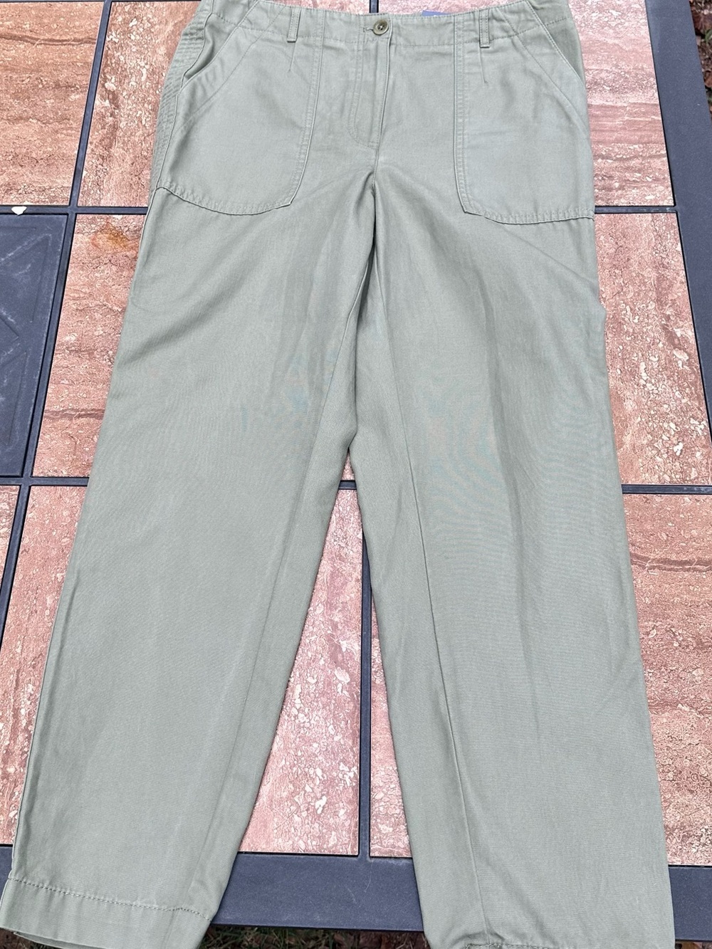 Talbots Olive Green Casual Chino Pants Slim Cargo Pants size 10 new